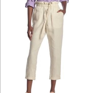 NWT Donna Karan 100% Linen Paper Pants